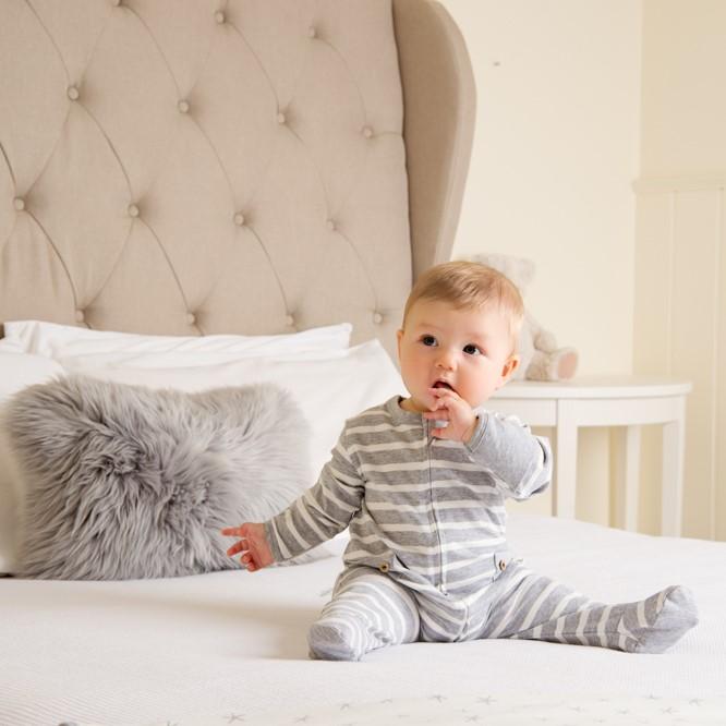 Grey Stripe Long Romper-Romper-Li'l Zippers-Baby-Zip-Rompers