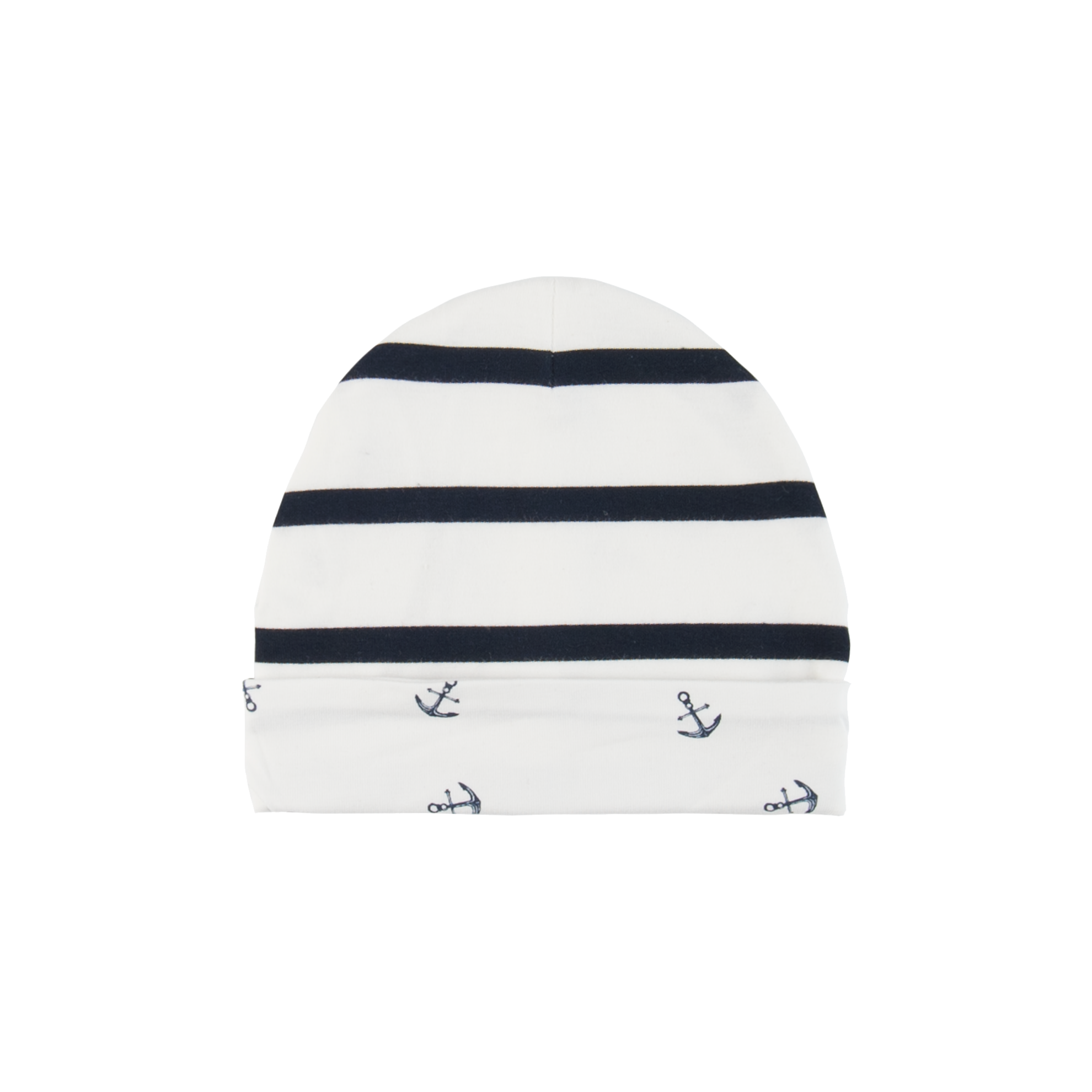 Navy Reversible Beanie-Beanie-Li'l Zippers-Baby-Zip-Rompers