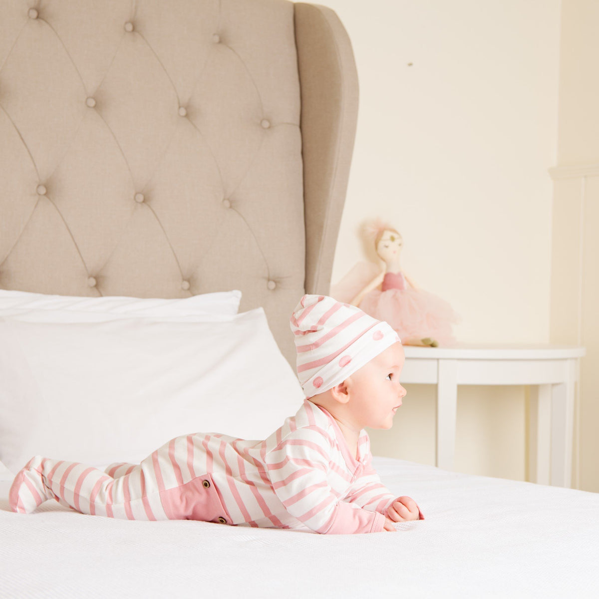 Pink Reversible Beanie-Beanie-Li'l Zippers-Baby-Zip-Rompers