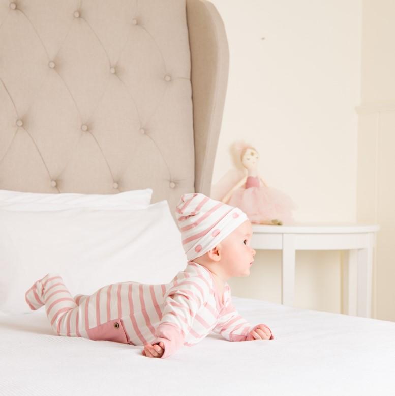 Pink Stripe Long Romper-Romper-Li'l Zippers-Baby-Zip-Rompers