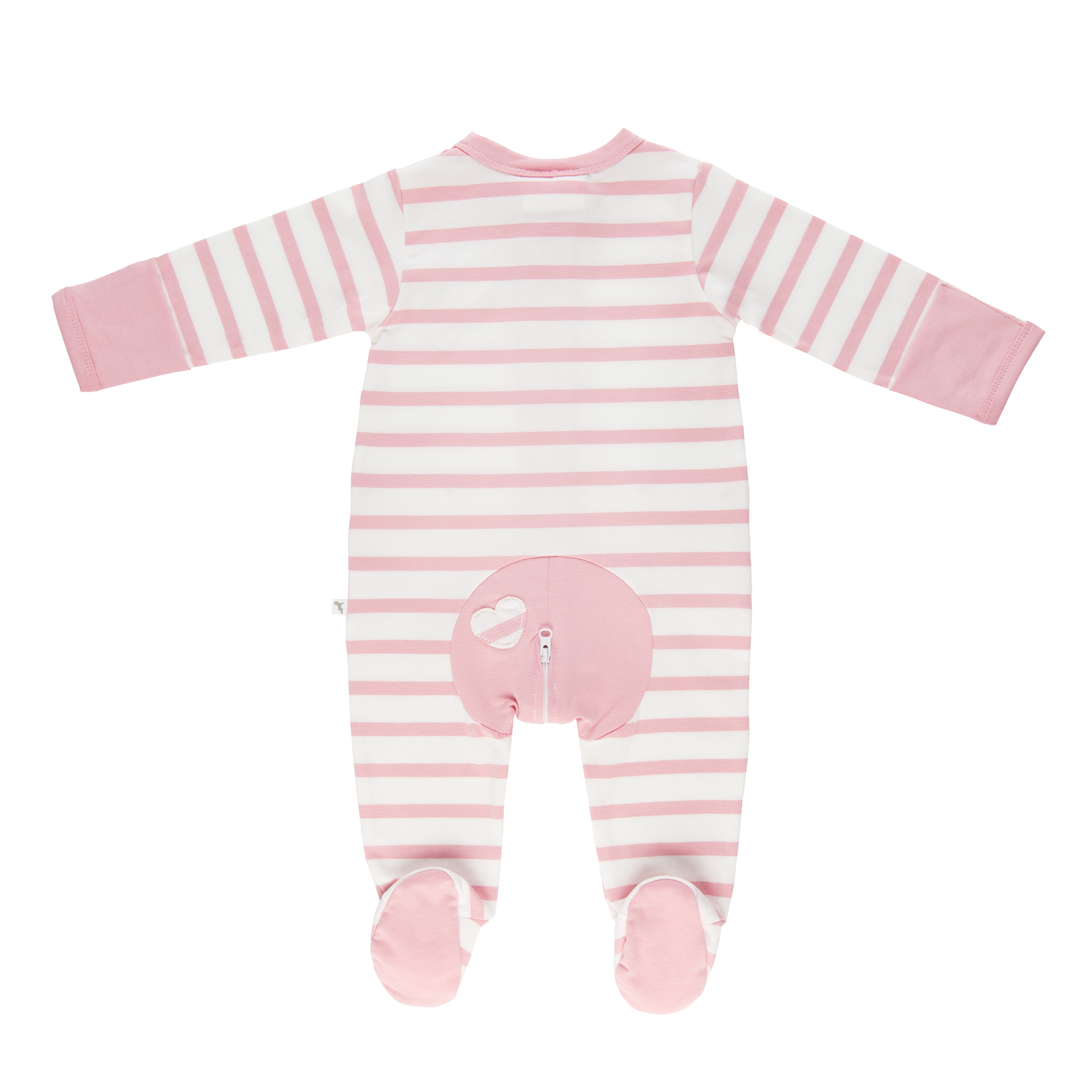 Pink Stripe Long Romper-Romper-Li'l Zippers-Baby-Zip-Rompers