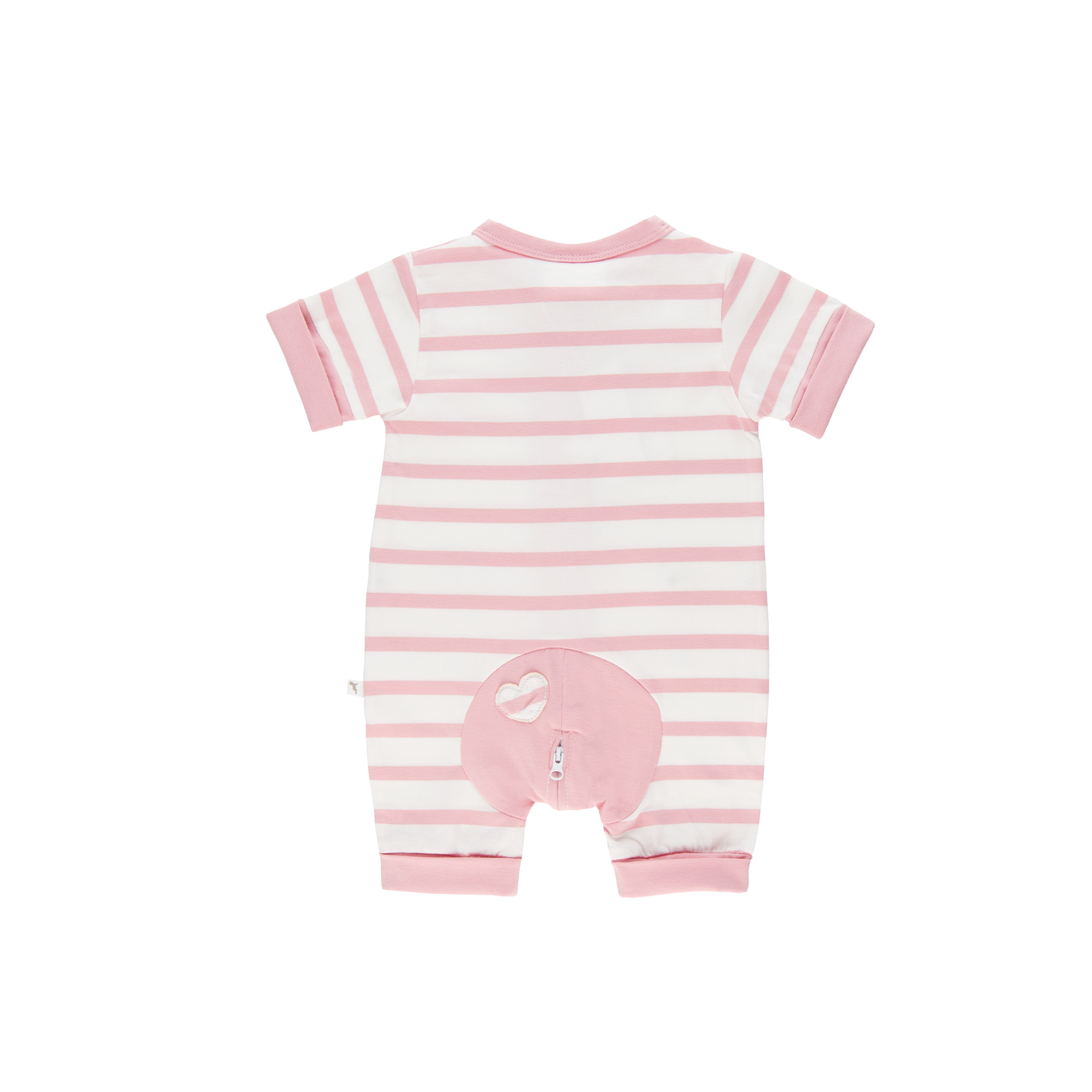 Pink Stripe Short Romper-Romper-Li'l Zippers-Baby-Zip-Rompers