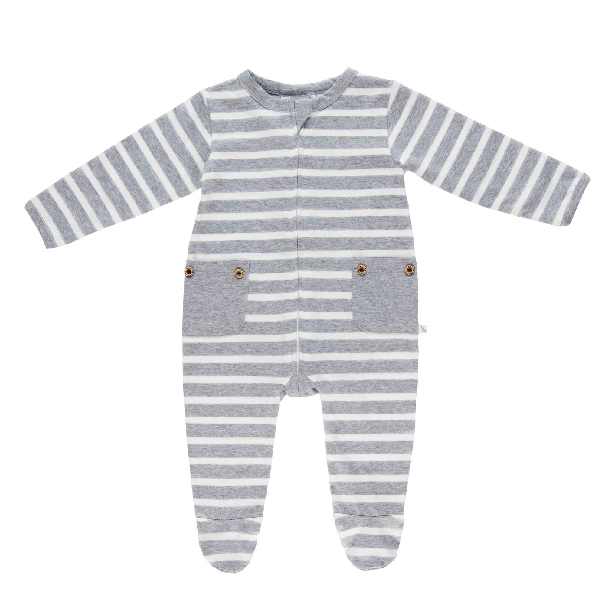 Wholesale Starter Pack - Grey Stripe Long Romper-Wholesale Starter Pack-00000 x 1 | 0000 x 1 | 000 x 2 | 00 x 2 | 0 x 1 | 1 x 1-Li'l Zippers-Baby-Zip-Rompers