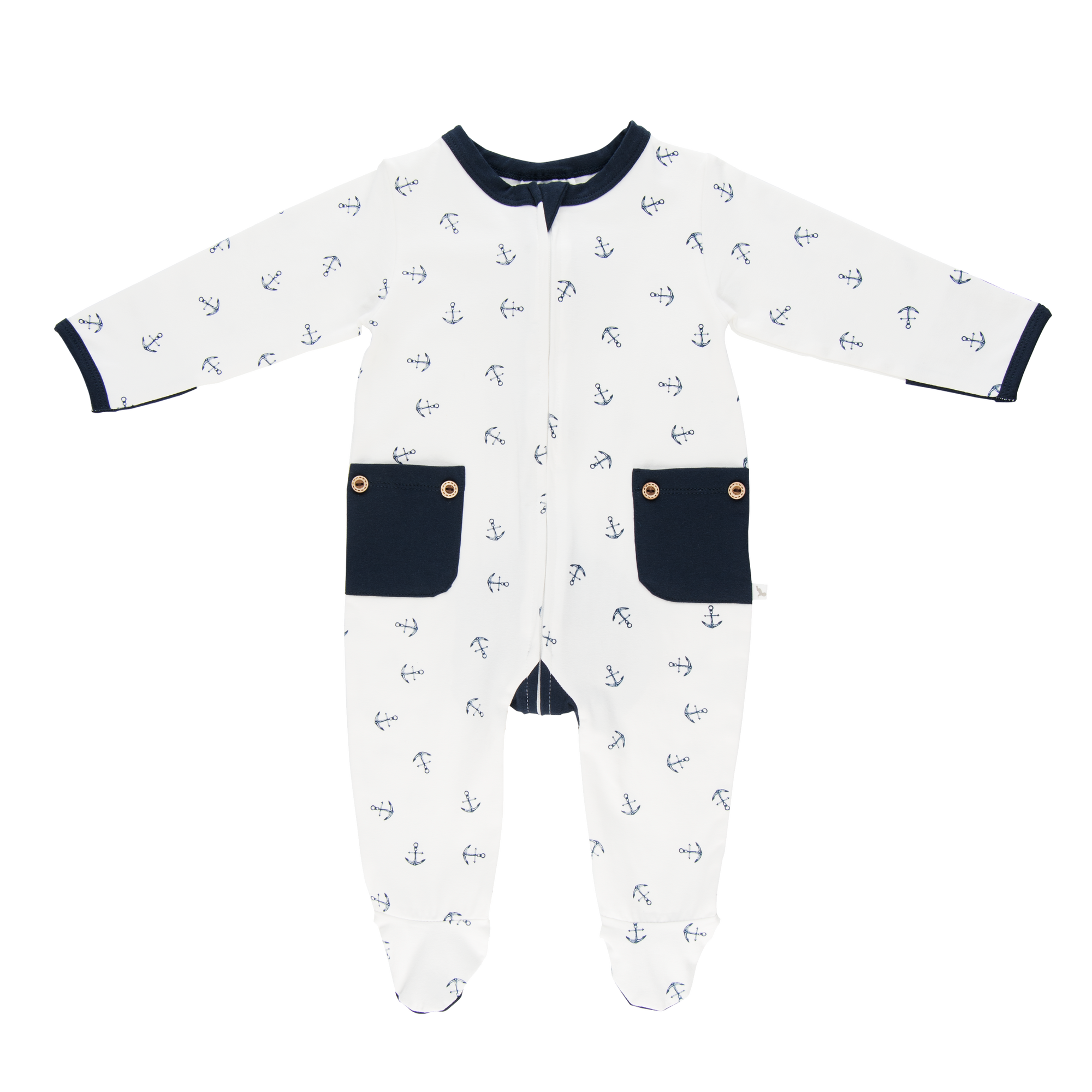 Wholesale Starter Pack - Navy Anchor Long Romper-Wholesale Starter Pack-00000 x 1 | 0000 x 1 | 000 x 2 | 00 x 2 | 0 x 1 | 1 x 1-Li'l Zippers-Baby-Zip-Rompers