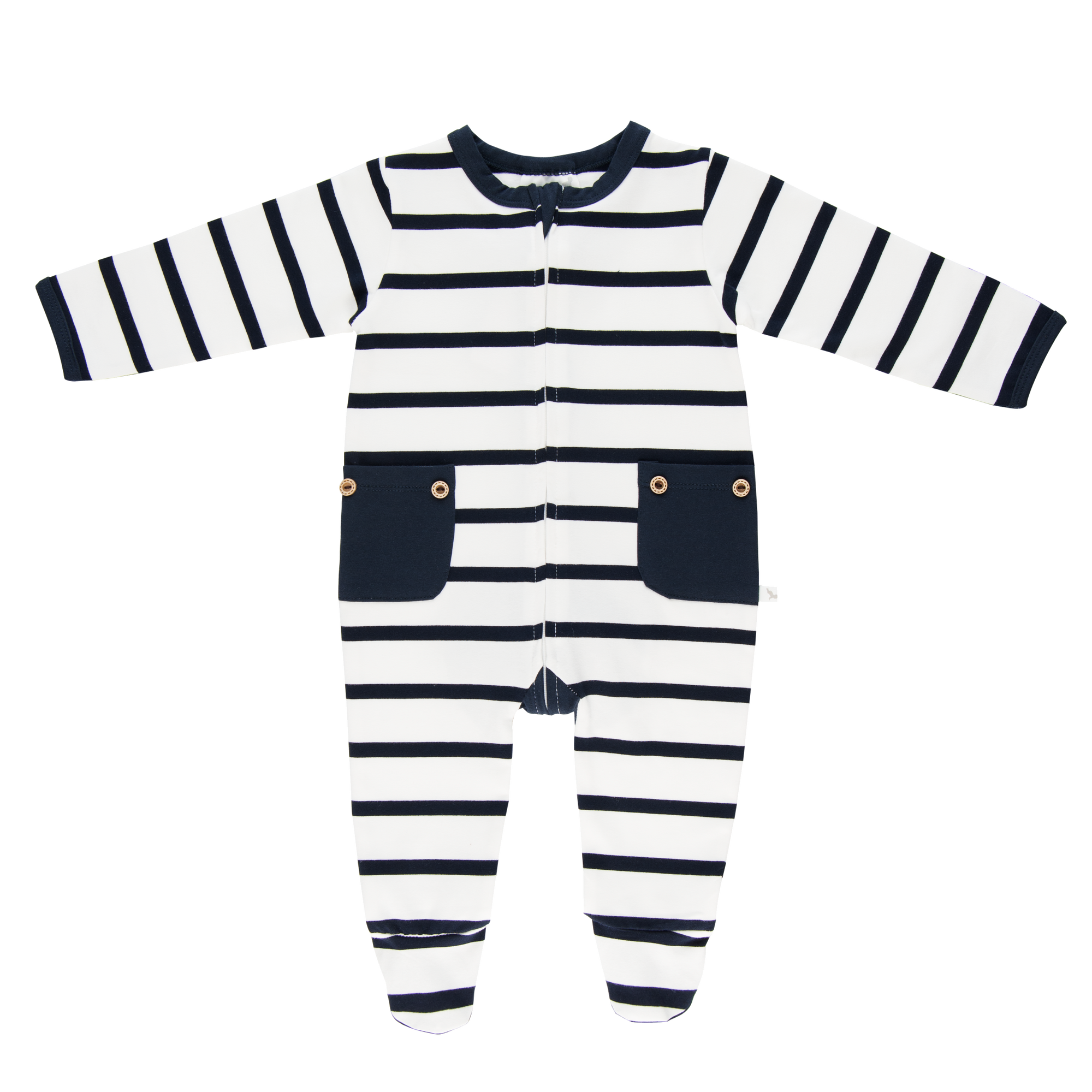 Wholesale Starter Pack - Navy Stripe Long Romper-Wholesale Starter Pack-00000 x 1 | 0000 x 1 | 000 x 2 | 00 x 2 | 0 x 1 | 1 x 1-Li'l Zippers-Baby-Zip-Rompers