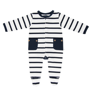 Wholesale Starter Pack - Navy Stripe Long Romper-Wholesale Starter Pack-00000 x 1 | 0000 x 1 | 000 x 2 | 00 x 2 | 0 x 1 | 1 x 1-Li'l Zippers-Baby-Zip-Rompers